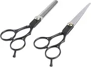 BIUDECO 2pcs Haircut Scissors Professional Teeth Straight Shears for Hairdressing Home Use and Barber Salons Durable Hair Styling Tools for Precision Cutting