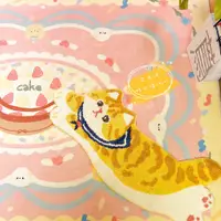 在飛比找蝦皮購物優惠-貓咪插畫系列橘貓貓型地毯加厚蛋糕絨面地墊腳墊防滑耐髒門前墊