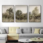 Vintage Neutral Landscape 3 sets Canvas Wall Art