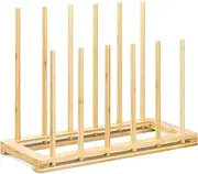 Navaris Bamboo Shoe Rack - Shoe Tree Storage Organizer Rack for Storing and Drying Boots Shoes Sneakers Rain Boots - Wood Hallway Shoe Storage Stand