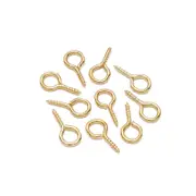 200Pcs Eye Hooks Screw 5x10mm Premium Metal Hand Polished Sturdy Durable Pure Lustre Eye HooksGold
