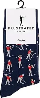 [Shanker Golf] Socks - Funny Angry Golfer Socks - Funny Golf Gift - 1 Pair, Blue, Size 9-12 AUS - Fun Novelty Golf Socks