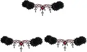 [LIFKOME] 3 Pcs Lolita Hair Band Elastic Hair Ties Black Band Tiara for Vampire Headgear Headband Black Prom Headpiece Flowers Gothic Headgear Headbands Halloween Grim Reaper