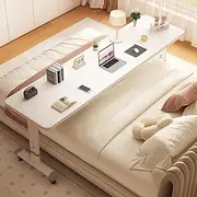 YVYKFZD Overbed Table with Swivel Wheels, Bedside Table Adjustable Height, Portable Over Bed Table, Standing Medical Over Bed Desk for Elderly, Hospital Patients, Home (Size : 59.0”x23.6”/150x60cm)