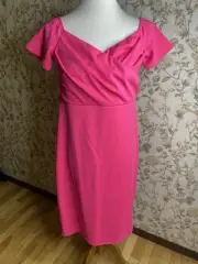 PinkBlush Light Pink Solid Off Shoulder Fitted Dress Size XL NWT MIDI