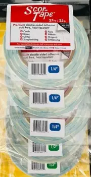 VALUE TIME! 3 x 1/4" & 2 x 1/2" x 27yds Each Scor-Pal Tape ~ FREE SHIPPING!!!