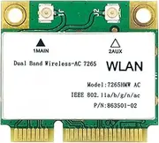 Mellisso AC Network Card Plastic NIC 1200M WiFi Wireless LAN Dual Band 2.4G 5Ghz Bluetooth 4.2 Gigabit Wireless LAN Adapter for Win7 Win8 Win10 Linux 7265HMW