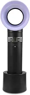 LZLRUN Protable Handheld Cooling Bladeless Fan USB Mini Fan Desktop Bladeless Fan Rechargeable Quiet 3 Gear (Black)