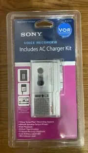 NEW Sony M-675V Handheld Cassette Voice Recorder & AC adaptor tape batteries