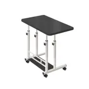 Foret Mobile Laptop Study Bedside Desk Storage Stand Adjustable Table 2 Shelf Black