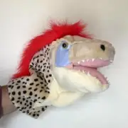 NEW Wild Republic Plush Soft Dinosaur Utahraptor / Velociraptor Hand Puppet