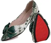 [Hxlber] Women's Pointed Toe Flats Bow-Knot Dress Shoes Memory Foam Slip on Dressy Comfortable for Women
