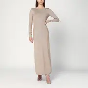 [Max Mara Pianoforte] Beige dress in viscose and lurex yarn S Beige