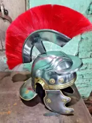 Halloween Medieval Roman Helmet Knight Armor Corinthian Helmet With Red Plume