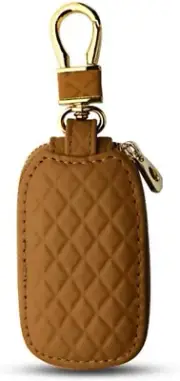 Car Key Case, Genuine Leather Remote Key Fob Cover, Universal Vehicle Keyring Zi