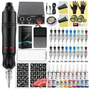 Complete Cartridge Tattoo Pen Machine Kits Pedal and Cartridge Tattoo Needles