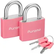 Lock Keyed Padlock, 2 Pack Aluminum Locks with 3 Keys Alike, 1.1 Inch Locker ...