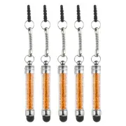 5pcs Stylus Pen for Touch Screens Crystal Diamond Capacitive Pens, Orange