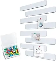 Felt Pin Board Bar 15"x2", Pack of 8 Bulletin Board Strips with 40 Push Pins, Home Office Memos Notice Boards Felt Wall Tiles