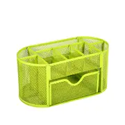 Catzon Mesh Desk Organizer with 8 Compartments & 1 Drawer for Home School-Green