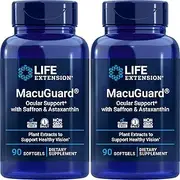 Life Extension MacuGuard 90 softgels (Pack of 2), Ocular Support with Saffron & Astaxanthin Eye Vitamins
