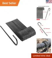 12” Durable J-Hook Ground Anchors - 16pcs Heavy Duty Stakes for Tents and Plants