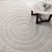 Nirvana Circles SILVER Wool Rug