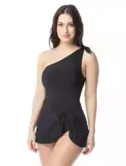 NEW CONTOURS by COCO REEF Rosaline One Shoulder ONE PIECE BLACK SIZE 10 / 34C