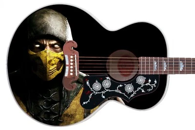 Mortal Kombat Scorpion Old School Righty Jumbo Acoustic Guitar Skin 193