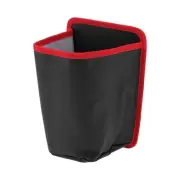 Car Trash Can Hanging Front Seats Faux Leather Trash Bin Black Red 1 Pcs