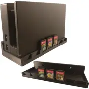 Nintendo Switch Dock Wall Mount & Cartridge Game Holder No Hooks - Holds 7 Carts
