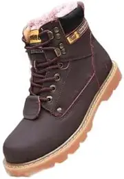 [nichangyuyi] Outdoor large men's or women's boots british snow boots warm high helper boots autumn and winter cotton boots, Dark Brown(a,plush), 7