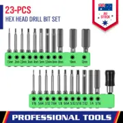 23-Piece Hex Bit Screwdriver Set Magnetic SAE 1/4" Shank Quick Bit Holder Impact