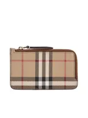 Burberry Leather Wallet With Check Pattern