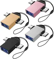 KALLORY 4pcs Type C to USB OTG Adapter Converter USB C Male Connector Plug for Modern Devices Peripherals Charging Compatibility