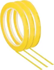 uxcell 3 Pack Whiteboard Tape, 2.5mm 3/32" Width Art Tape Dry Erase Board Pinstripe Thin Tape for Graphic Chart Grid Drafting Electrical Marking, Dark Yellow