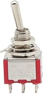 MGTCAR 1PCS MTS-102 Red 6MM Mini 3/6/9 /12PIN Toggle Switch 2/3 Position Self Locking SPDT ON-Off -ON Rocker Switch Waterproof Cap(MTS-202)