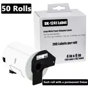 50 Rolls 4X6 Large Shipping Labels DK-1241 For Brother QL-1050 QL-1050N QL-1100