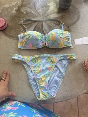 Lilly Pulitzer Women's Bikini Set Size 12 Large Make Lemonade Clancy Jessa