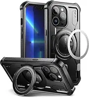DEXNOR for iPhone 13 Pro Case Compatible for MagSafe[Built in Screen Protector and Kickstand]，Heavy Duty Military Grade Protection Shockproof Protective Cover for iPhone 13 Pro - Black