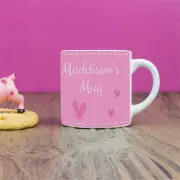 Pink Heart Personalised Children's Mug