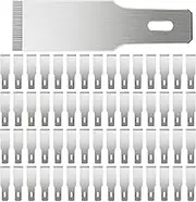 Size 18 Chiseling Blades SK5 Knife Blades No Handles Knife Square Blade Carbon Steel Chisel Tip Knife Blade with Plastic Storage Boxes for Wood Craft Carving Chiseling Shaving Cutting (60 Pack)