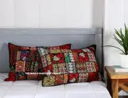 Indian Patchwork Cotton Cushion Cover Handmade Throw Pillow Cases Covers 16X24"
