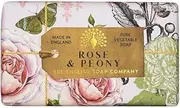 [The English Soap Company] Anniversary Wrapped Soap Bar, Floral Shea Butter Soap Bar, Moisturising Soap Bar for Face and Body, Rose and Peony Scent 190g