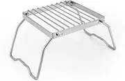Folding Campfire Grill, Open Fire Grill Grid, Camp Grill with Foldable Legs, Stainless Steel Grill Grate for Outdoor Traveling, Backpacking, Hiking, Picnics