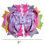 Puppy Bows ~ Easter purple cloud bunny rabbit dog collar slide flower barrette