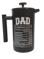 French Press Coffee Maker Heat Resistant Glass Dad Father Gift Present Nutrition