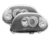 BLACK ANGEL EYE HEADLIGHTS FOR RENAULT CLIO MK2 9/1998-5/2001 MODEL