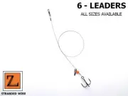 6 - WIRE WILLOW SPINNER TIP UP LEADER / TREBLE HOOK RIG - Z LEADERS #103