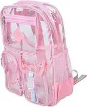 [Milisten] Transparent Backpack Transparent Backpack Clear Bookbag for Small Clear Makeup Bag Make up Bag Holographic Purse Lavender PVC